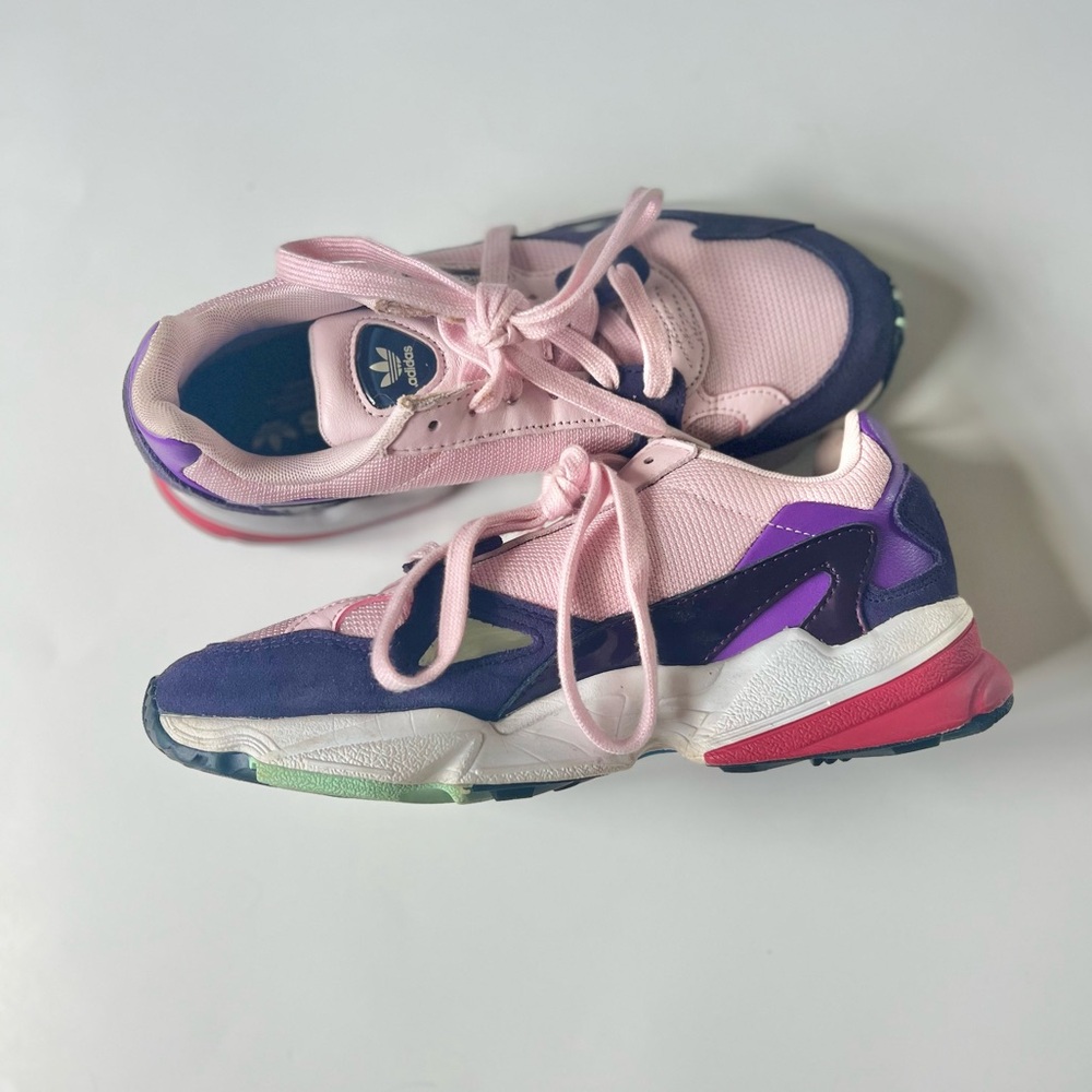 Adidas Falcon Clear Pink Legend Purple athletic shoe sneakers - Picture 3 of 11